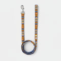 Dog leash with patterned design on a white background