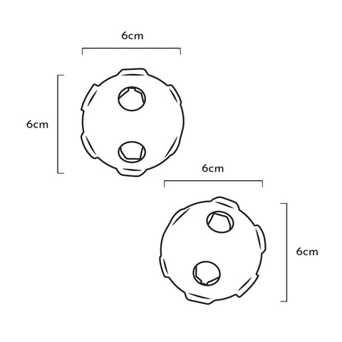 Organic Natural Rubber Hole Ball X 2 Pack - Sparkly Tails