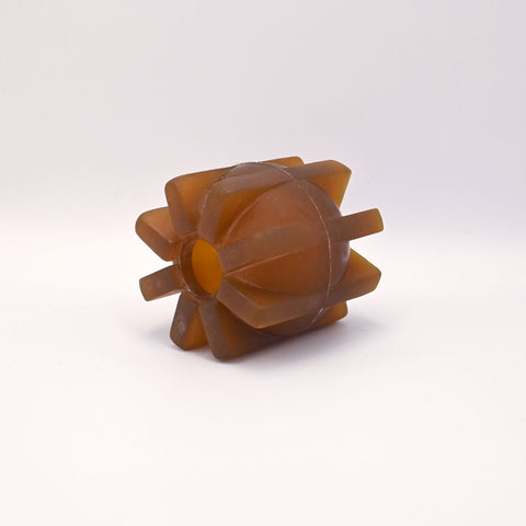 Retorn Brown geometric dog toy on a white background