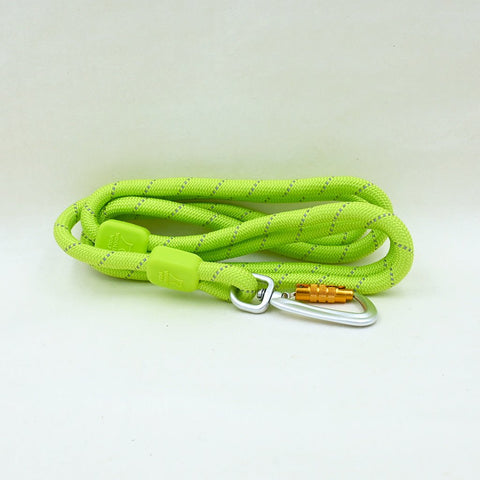 Rope Dog Lead Made From Recycled Bottles, Neon Lime, 6' (180 cm) - Sparkly Tails