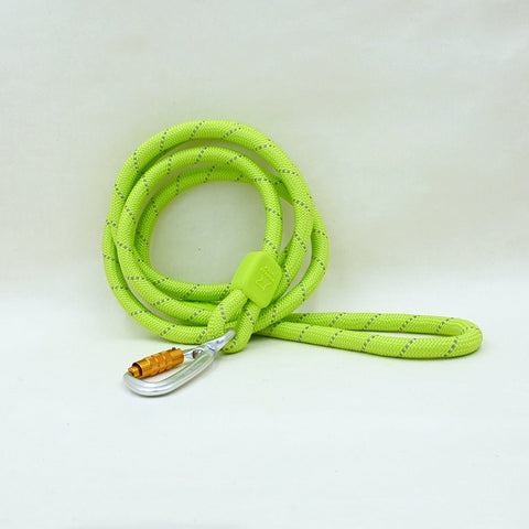 Rope Dog Lead Made From Recycled Bottles, Neon Lime, 6' (180 cm) - Sparkly Tails