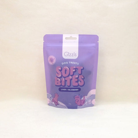 Soft Bites Liver & Blueberry Dog Treats, Gizzls, 150g - Sparkly Tails