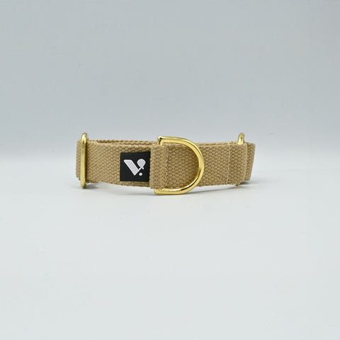 Cotton Slip-on Dog Collar, Vackertass, Beige