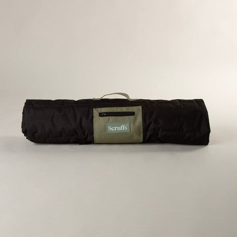 Water Resistant Roll Up Travel Pet Bed, Khaki Green - Sparkly Tails