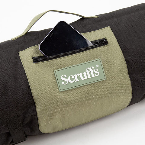 Water Resistant Roll Up Travel Pet Bed, Khaki Green - Sparkly Tails