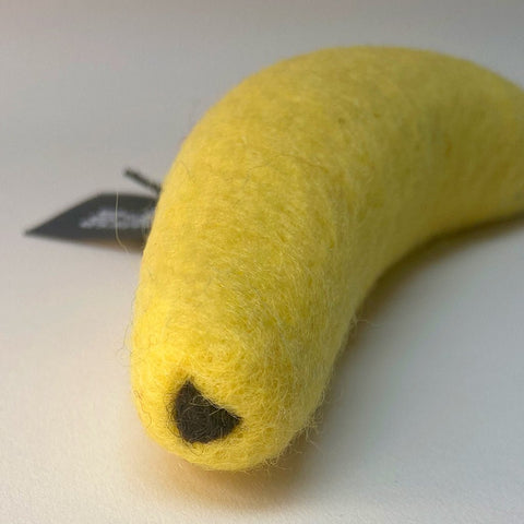 Banana Wool Felt Dog Toy Details 3 images