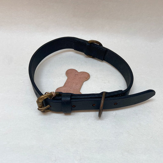 Georgie Paws Leather Dog Collar - Black - Sparkly Tails