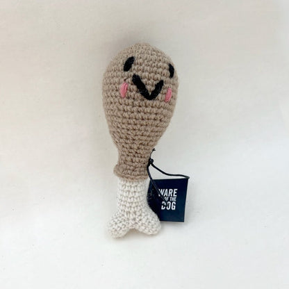 Lambswool Chicken Drumstick, Squeaker Dog Toy - Sparkly Tails