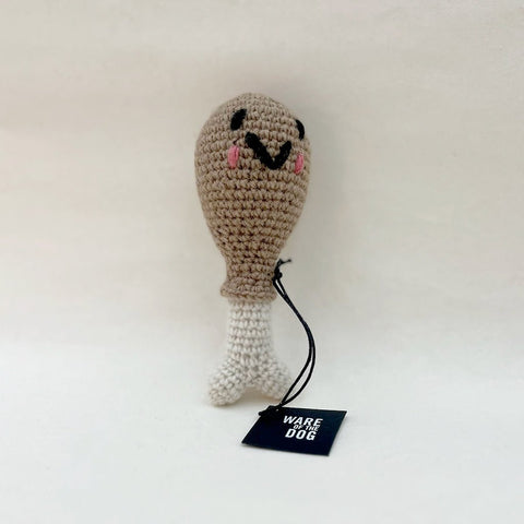 Lambswool Chicken Drumstick, Squeaker Dog Toy - Sparkly Tails