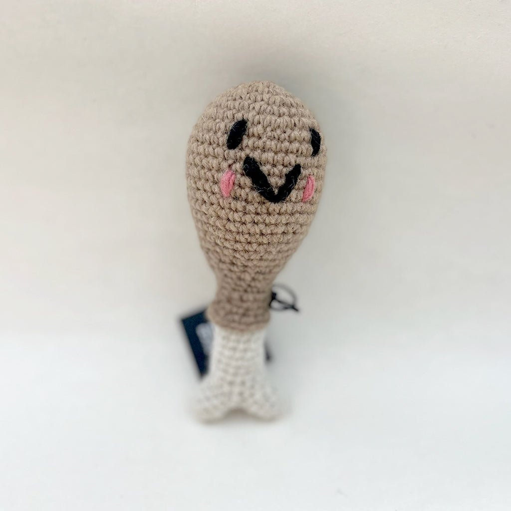 Lambswool Chicken Drumstick, Squeaker Dog Toy - Sparkly Tails
