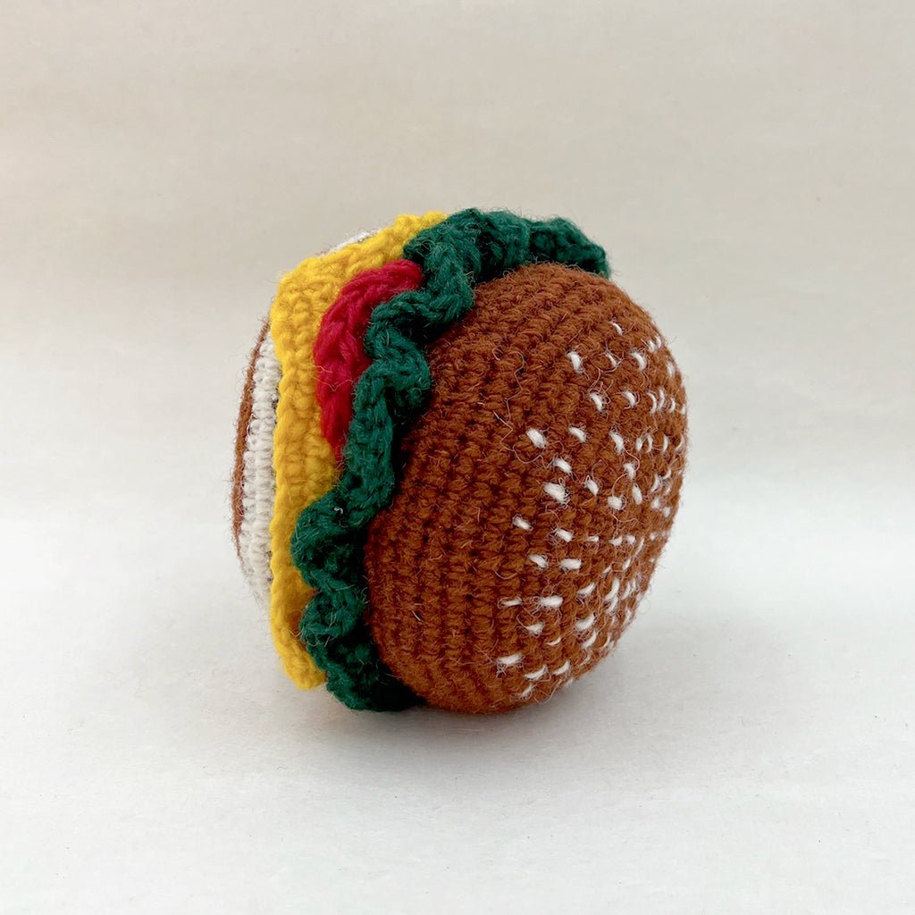 Lambswool Hamburger, Squeaker Dog Toy - Sparkly Tails