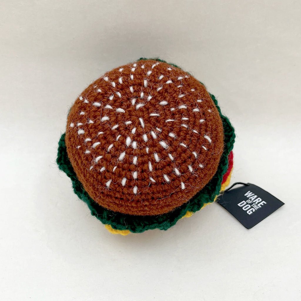 Lambswool Hamburger, Squeaker Dog Toy - Sparkly Tails