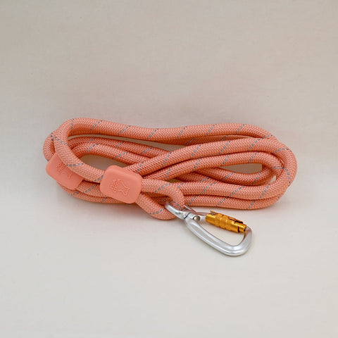 Rope Dog Lead Made From Recycled Bottles, Salmon Pink, 180 cm - Sparkly Tails