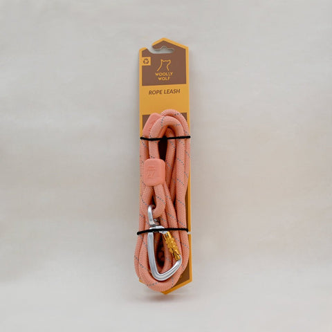 Rope Dog Lead Made From Recycled Bottles, Salmon Pink, 180 cm - Sparkly Tails