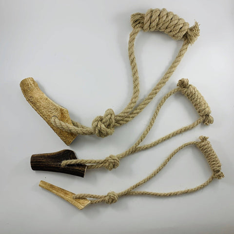 Rope Dog Toy with Antler Dog Chew by Pawsome Pet Toys