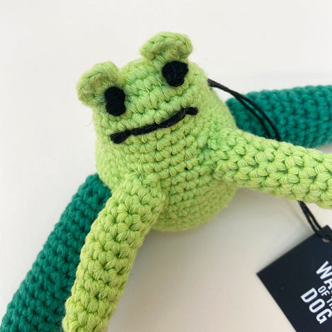 Squeaker Dog Toy, Crochet Frog by Ware of the Dog - Sparkly Tails