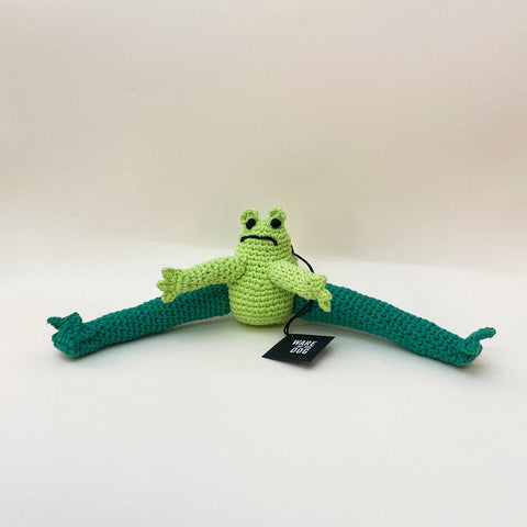 Squeaker Dog Toy, Crochet Frog by Ware of the Dog - Sparkly Tails