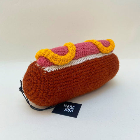 Squeaker Dog Toy, Hot Dog by Ware of the Dog - Sparkly Tails
